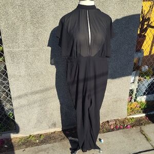 Elegant Black Jumpsuit with Sheer Detail